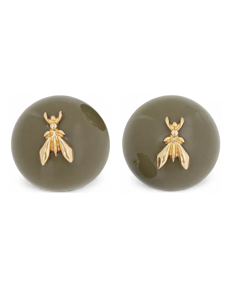 Patrizia Pepe Fly-plaque round stud earrings - Grün Grün