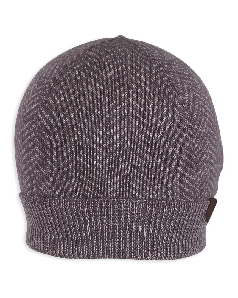 Maurizio Baldassari Gerippte Beanie mit Fischgrätenmuster - Braun Braun