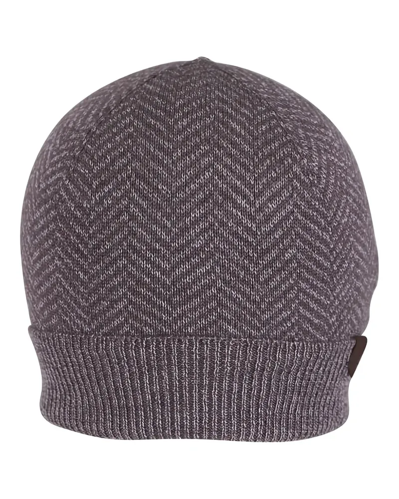 Maurizio Baldassari Gerippte Beanie mit Fischgrätenmuster - Braun Braun