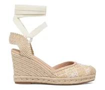Wedge-Espadrilles mit Stickerei - Nude