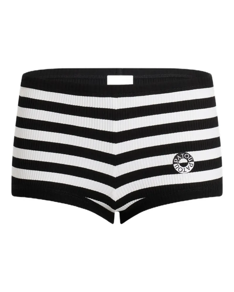 Patou Gestreifte Shorts - Schwarz Schwarz