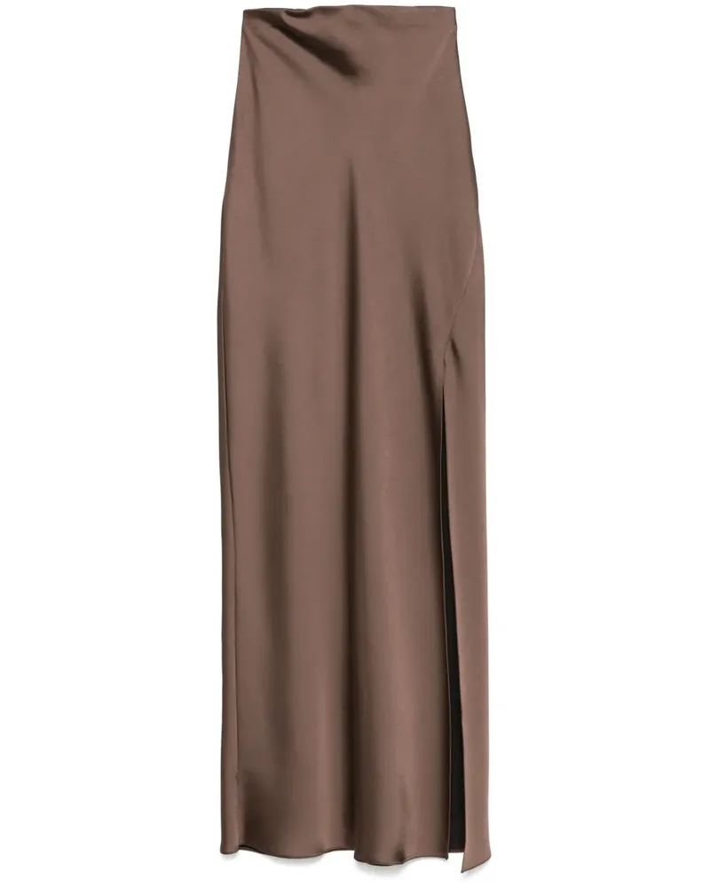 Patrizia Pepe Maxirock aus Satin - Braun Braun