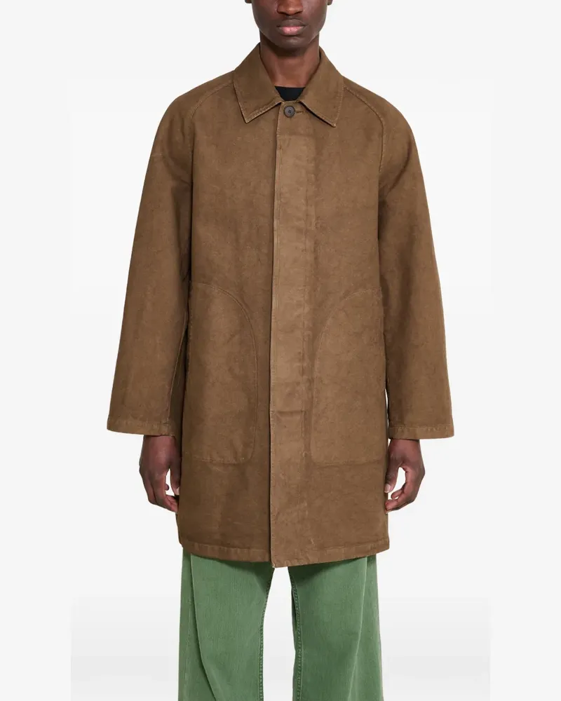 AURALEE garment-dyed heavy twill coat - Braun Braun
