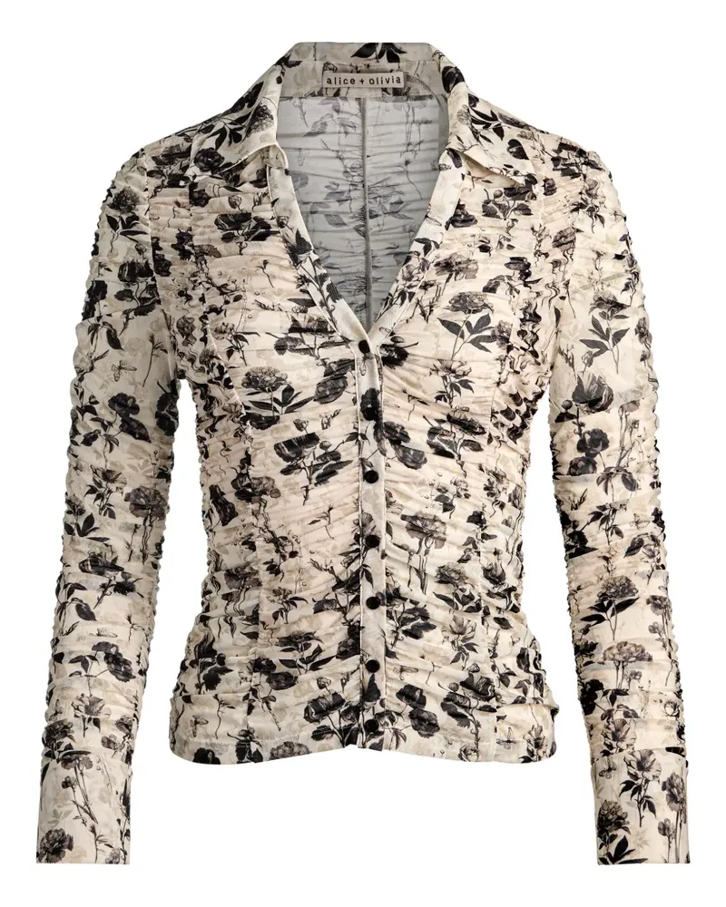 Alice + Olivia Portia Button-down-Hemd mit Blumen - Nude Nude