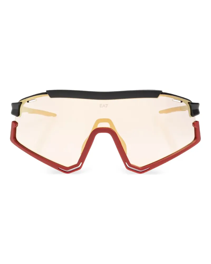 EA7 shield-frame logo-detail sunglasses - Schwarz Schwarz
