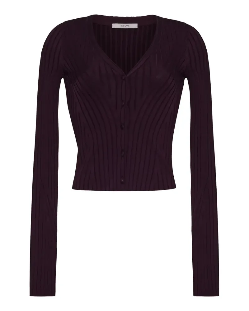 Adam Lippes Greer ribbed-knit cardigan - Violett Violett