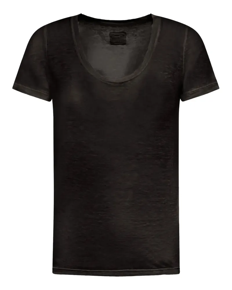 120% Lino T-Shirt aus Leinen - Schwarz Schwarz