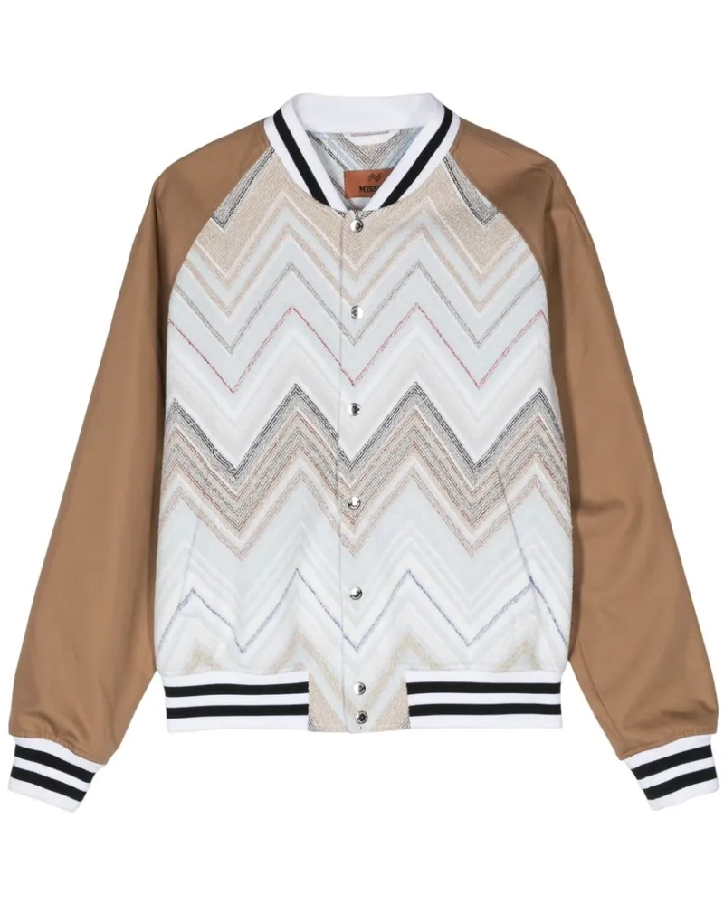 Missoni Frottee-Bomberjacke aus Chevron-Jacquard - Nude Nude