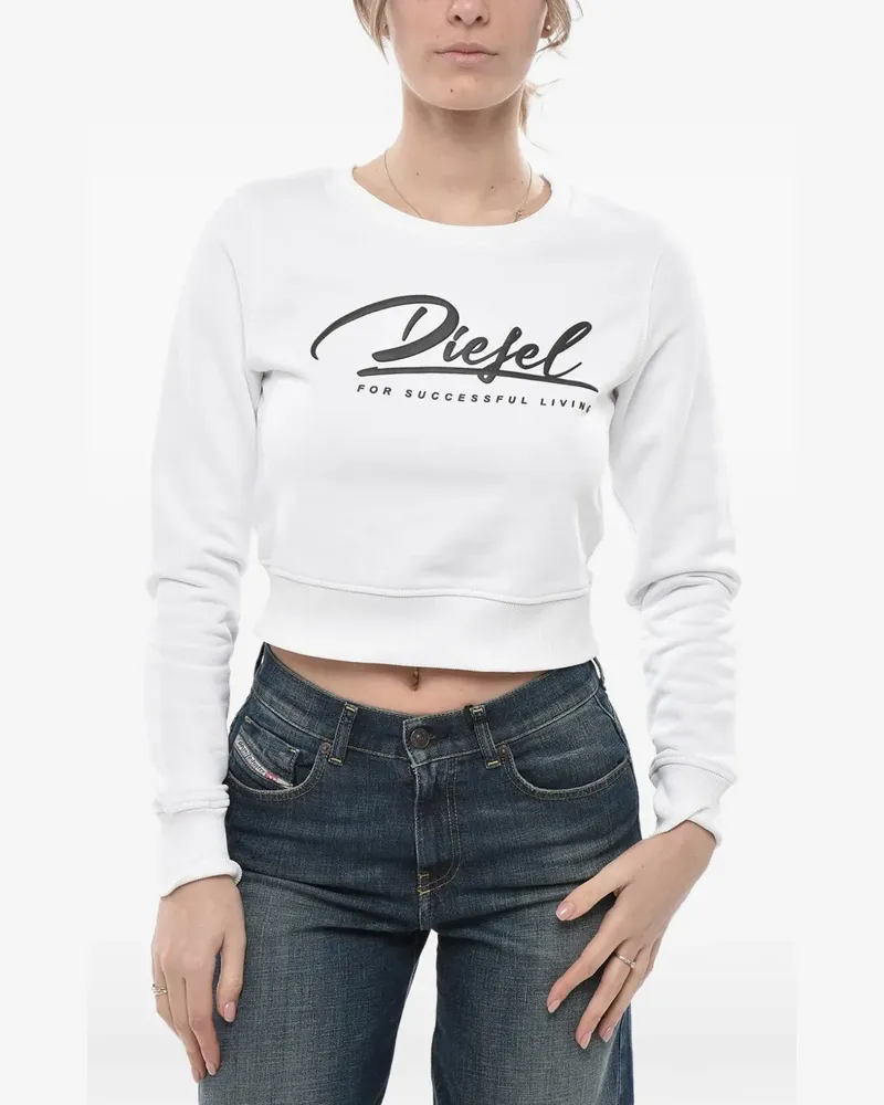 Diesel logo-print cropped sweatshirt - Weiß Weiß