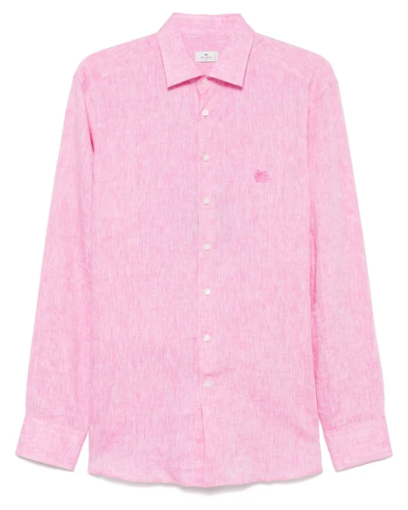 Etro Hemd mit Pegaso-Stickerei - Rosa Rosa