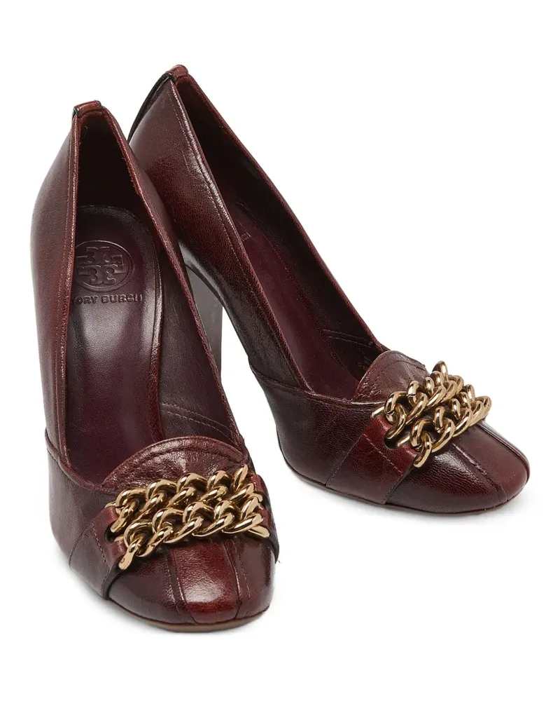 Tory Burch chain-detail block-heel pumps - Rot Rot