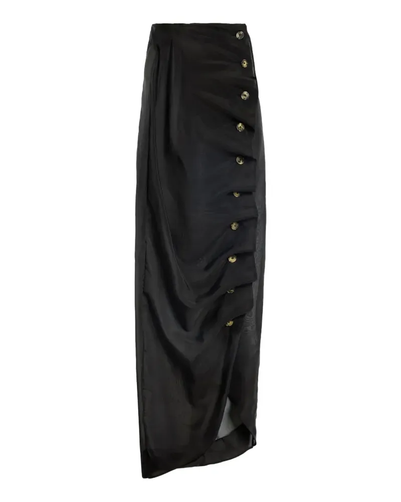 A.W.A.K.E. button-embellished midi skirt - Schwarz Schwarz
