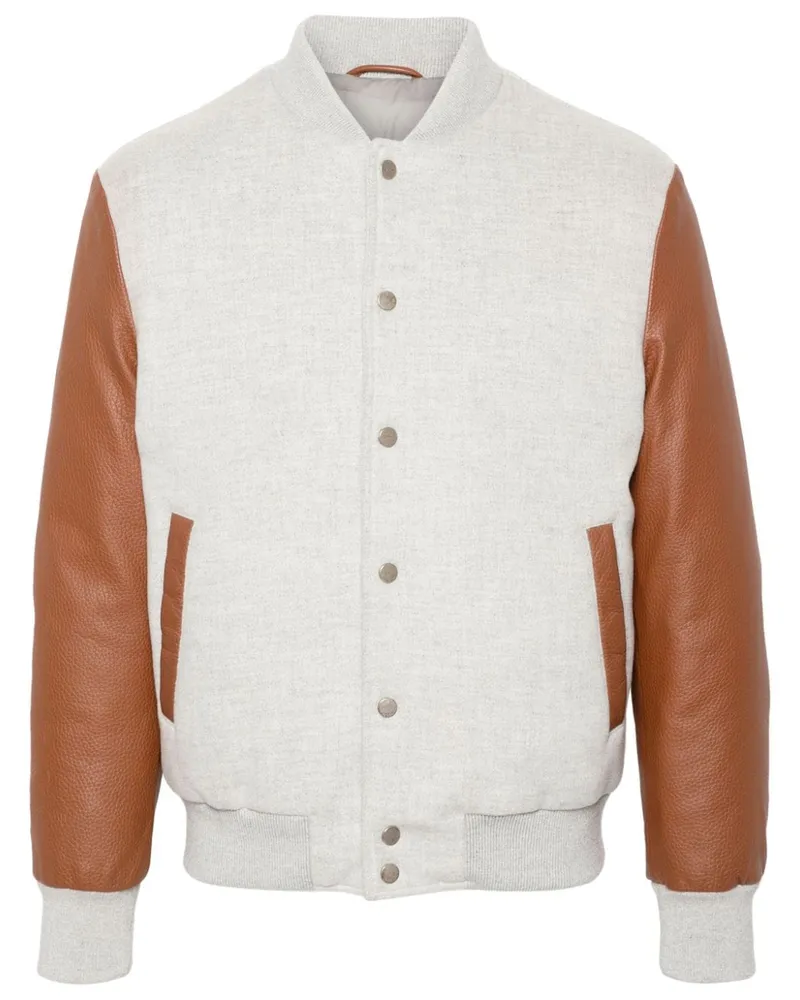 Eleventy Bomberjacke mit Kontrasteinsätzen - Grau Grau