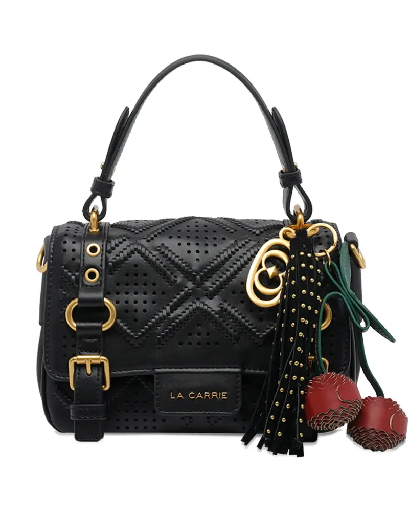 LA CARRIE Labyrinth Atena leather tote bag - Schwarz Schwarz