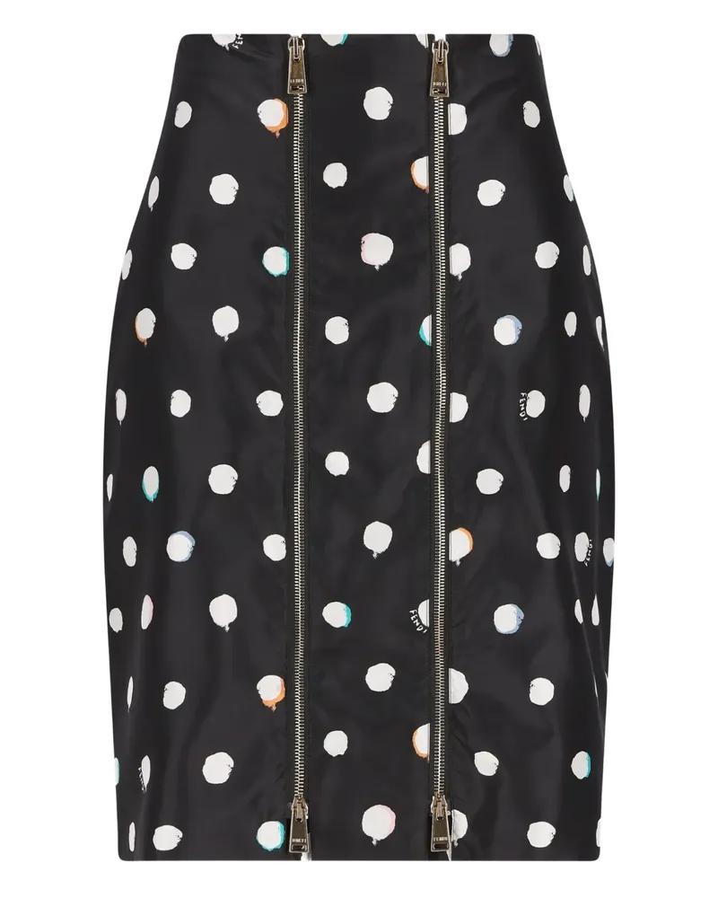 Fendi Falena Dots Minirock mit Print - Schwarz Schwarz