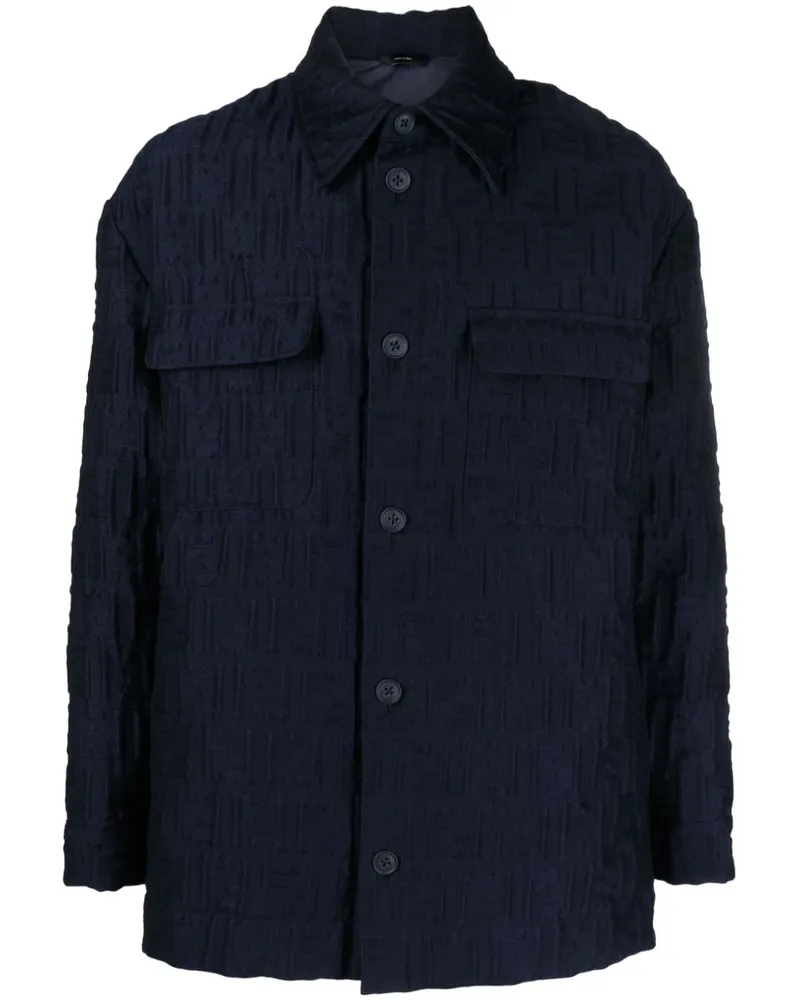 Fendi Gefütterte Hemdjacke mit FF-Prägung - Blau Blau