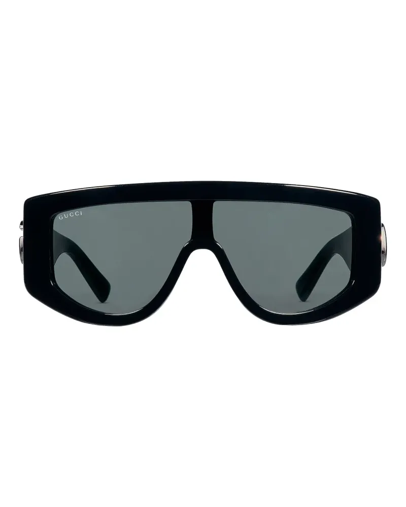 Gucci Sonnenbrille mit eckigem Gestell - Schwarz Schwarz