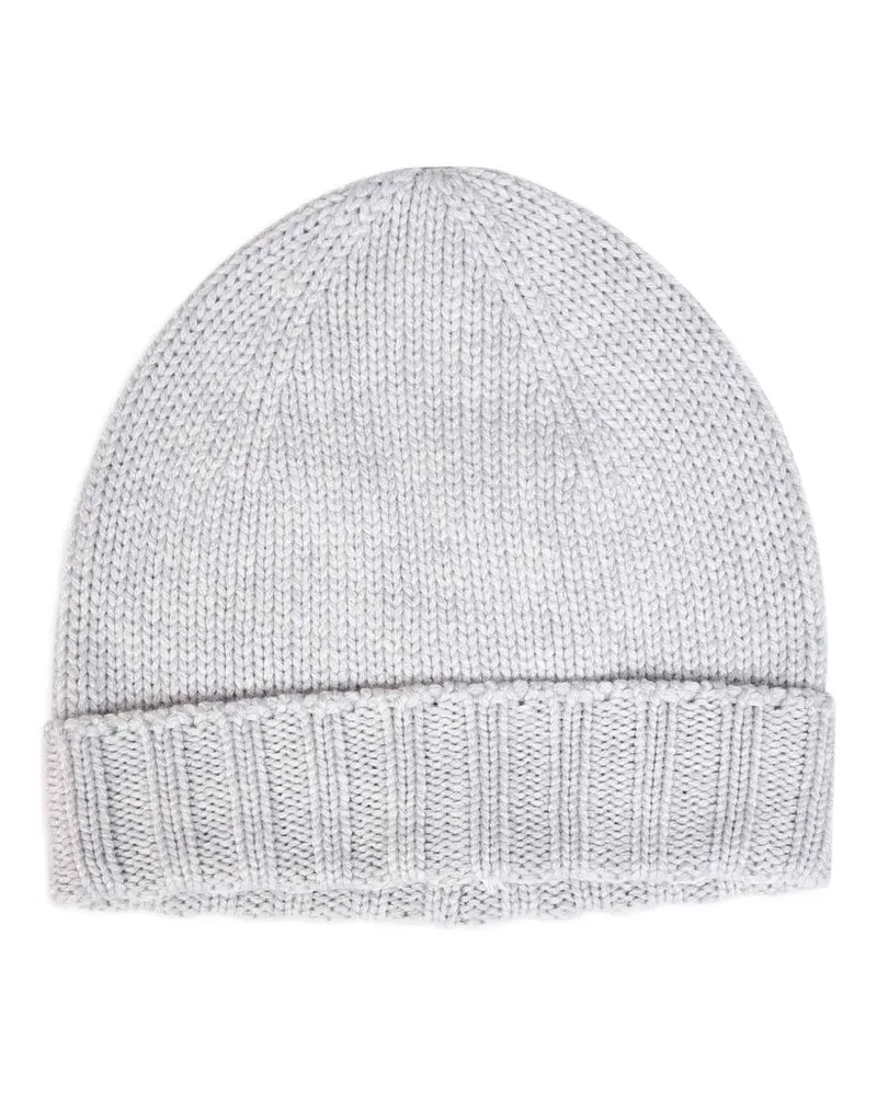 D4.0 Gerippte Beanie - Grau Grau