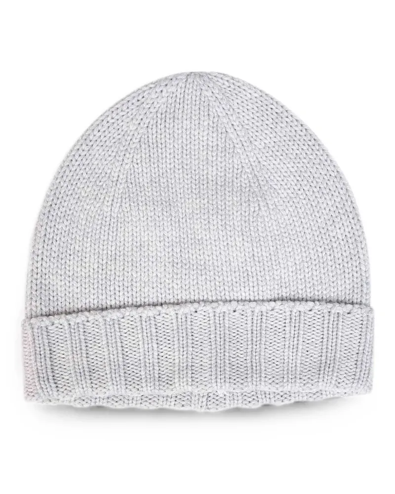 D4.0 Gerippte Beanie - Grau Grau