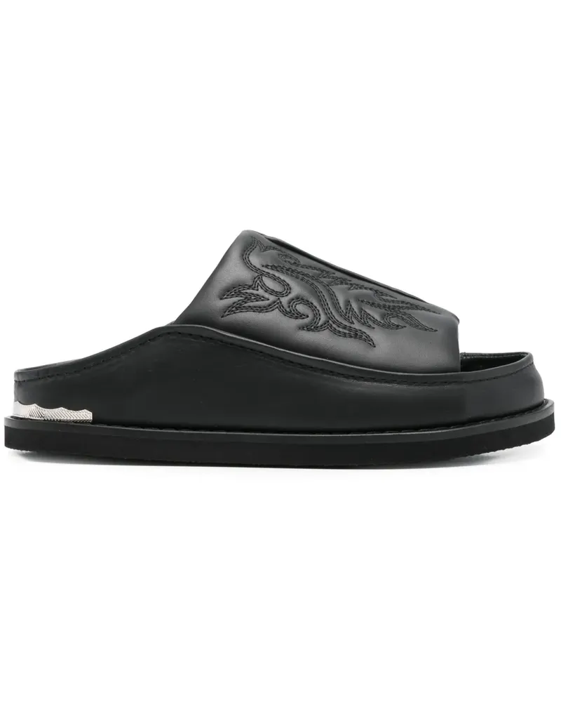 Toga Bestickte Sandalen - Schwarz Schwarz