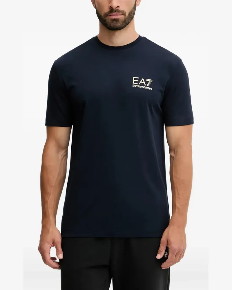 EA7 logo-detail short-sleeve T-shirt - Blau Blau
