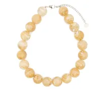 Halskette mit marmorierten Perlen