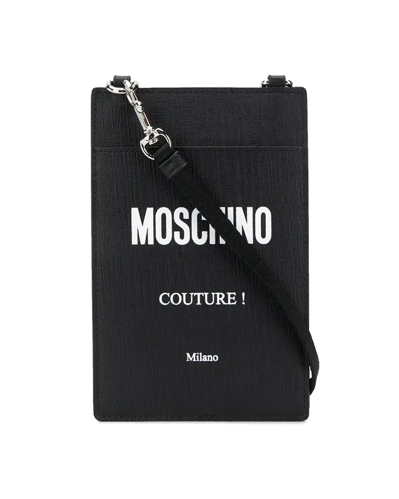 Moschino Kartenetui mit Riemen - Schwarz Schwarz