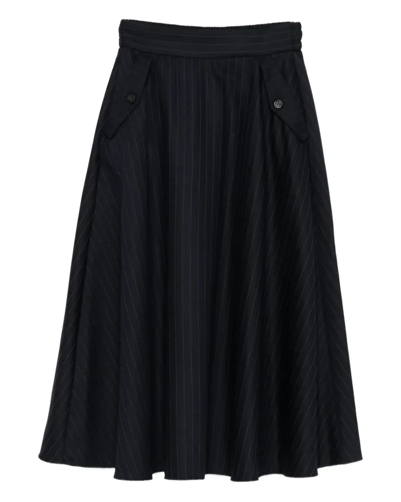 Golden Goose pinstriped logo-detail skirt - Blau Blau
