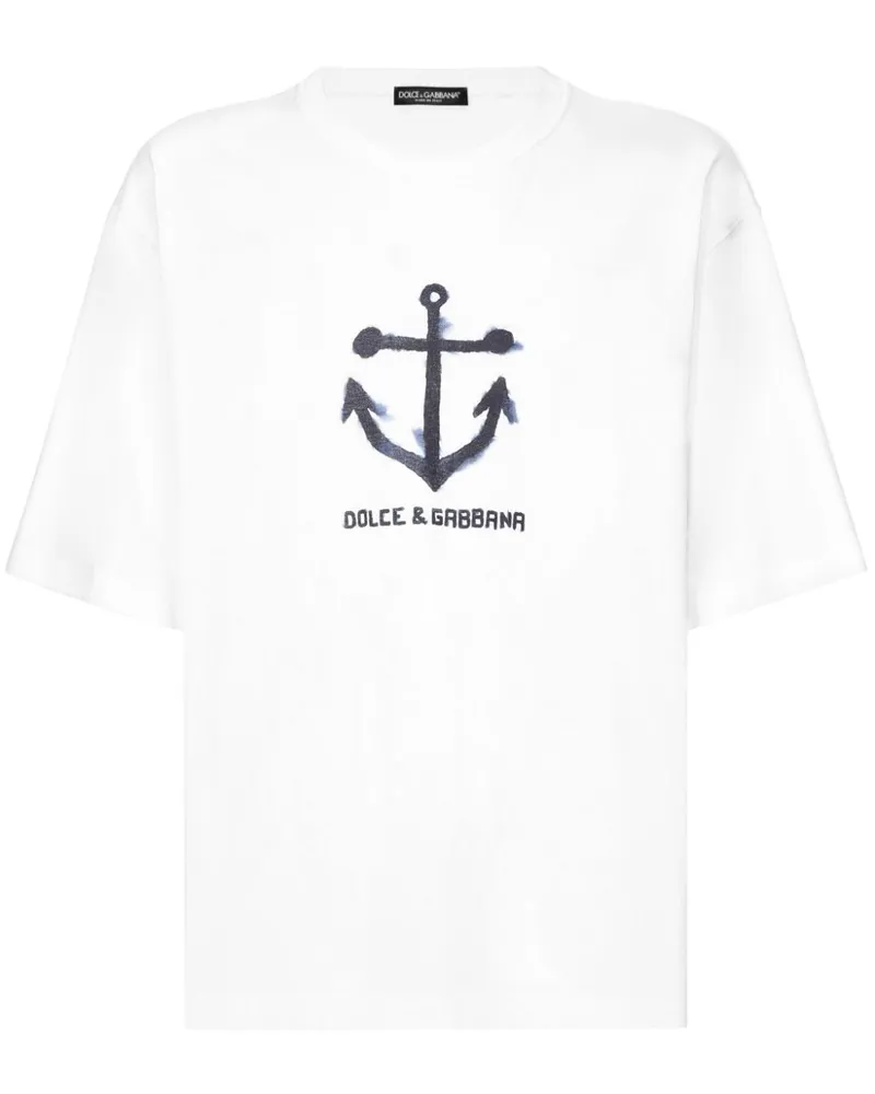 Dolce & Gabbana T-Shirt mit Marina-Print - Weiß Weiß