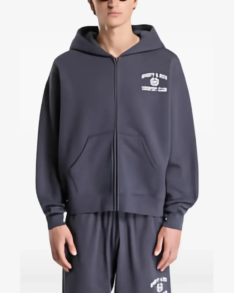 SPORTY & RICH Varsity Crest zip-up hoodie - Grau Grau