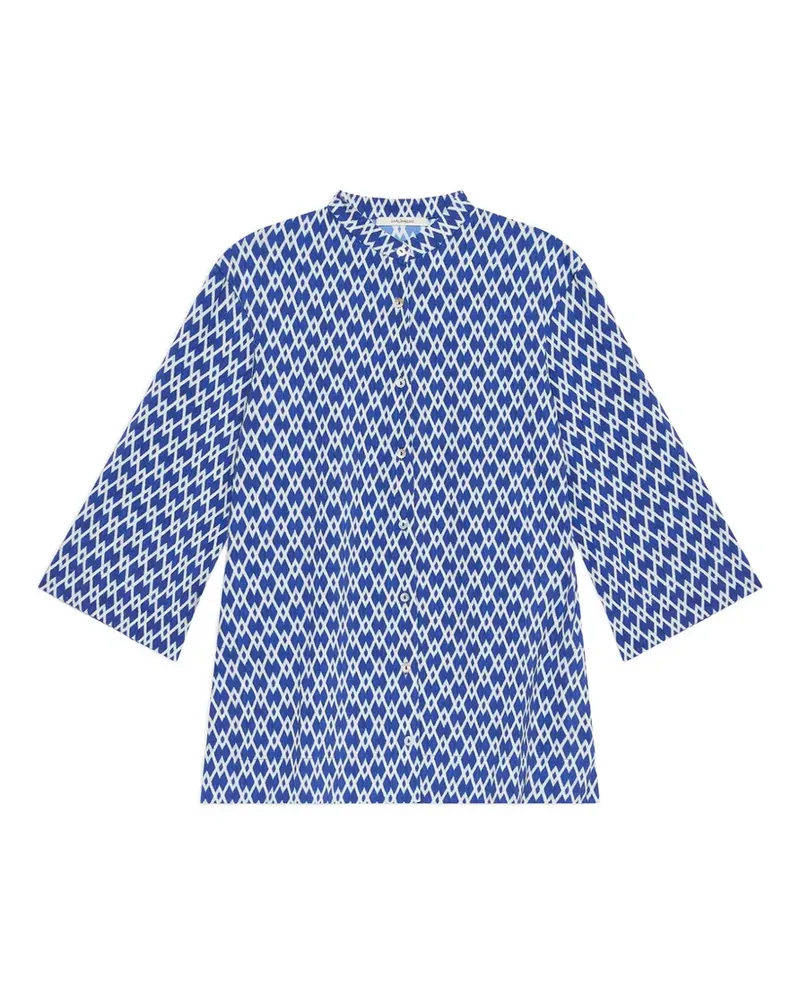 Maliparmi Geometrisch gemustertes Hemd mit Dreiviertelärmeln - Blau Blau