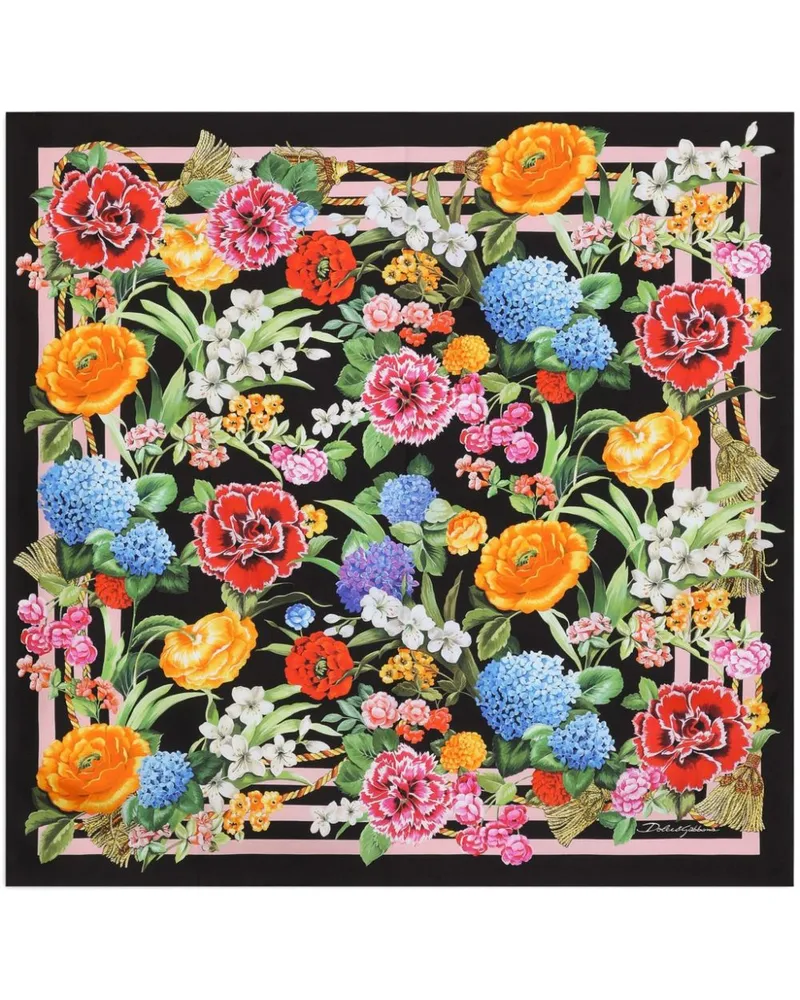 Dolce & Gabbana Bedrucktes Halstuch aus Seide - Schwarz Schwarz