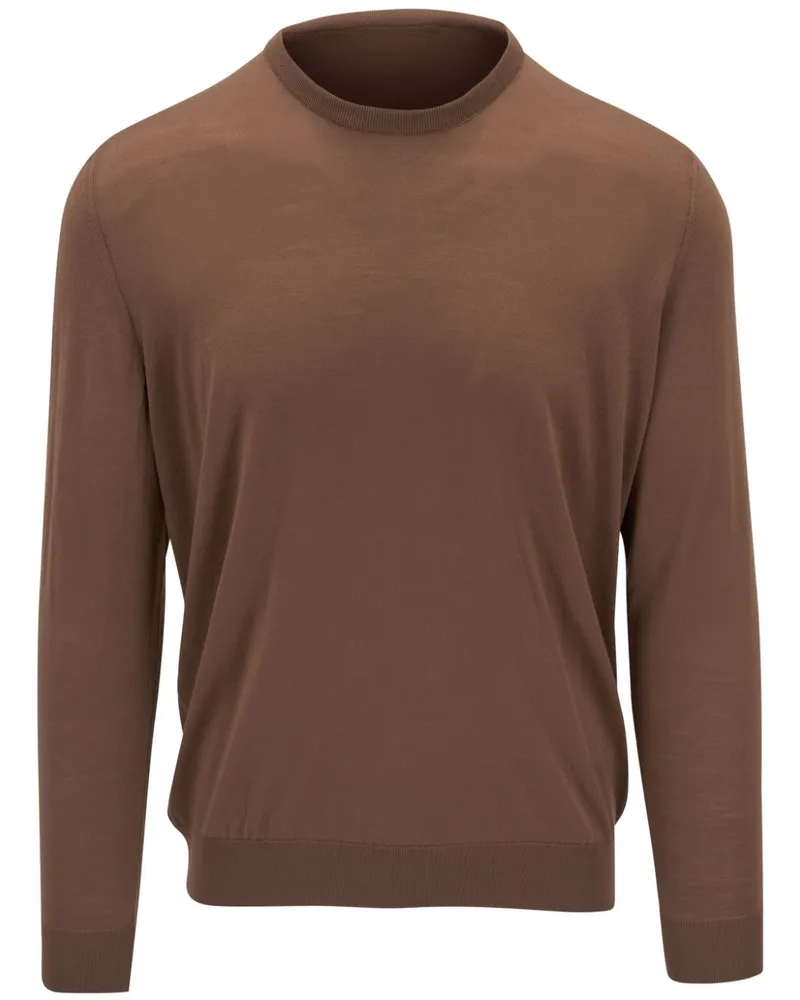 Kiton Fein gestrickter Pullover - Braun Braun