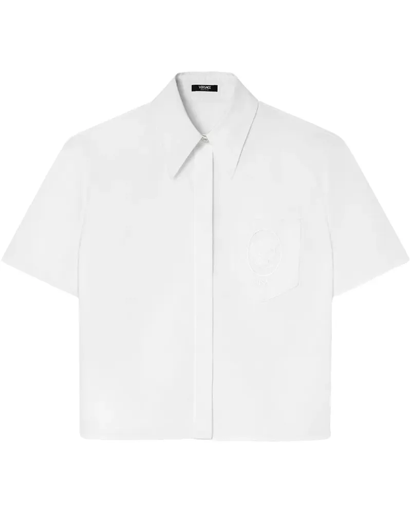Versace Cameo Hemd mit Logo-Stickerei - Weiß Weiß