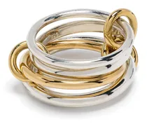 18kt verbundene Ringe aus Gold-Vermeil und Sterlingsilber