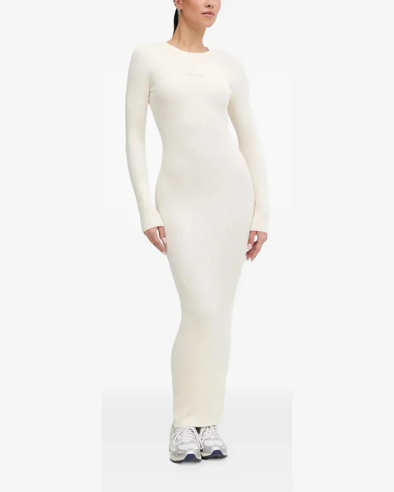 Guess long-sleeve ribbed maxi dress - Weiß Weiß