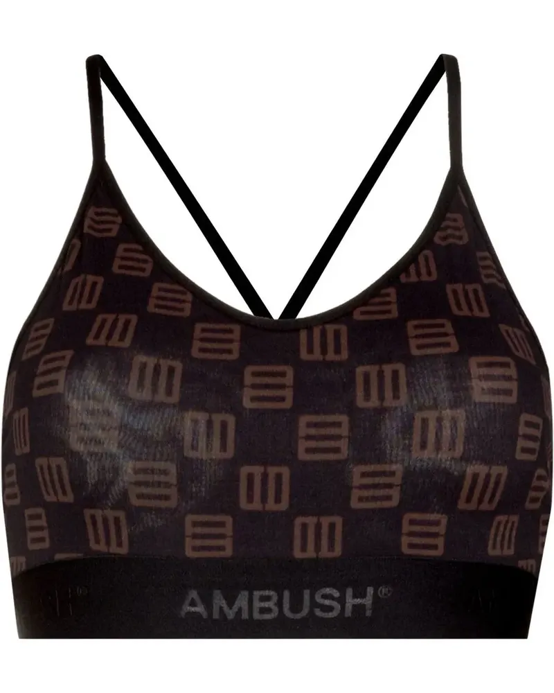 AMBUSH Top mit Monogramm-Print - Schwarz Schwarz