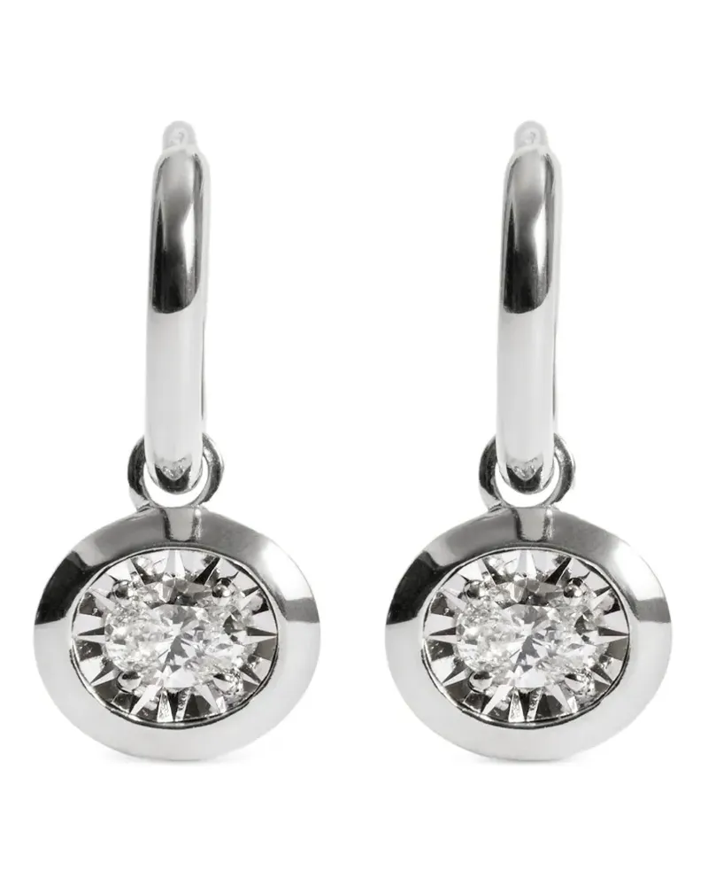 Monica Vinader Ohrringe mit ovalem Diamant - Silber Silber