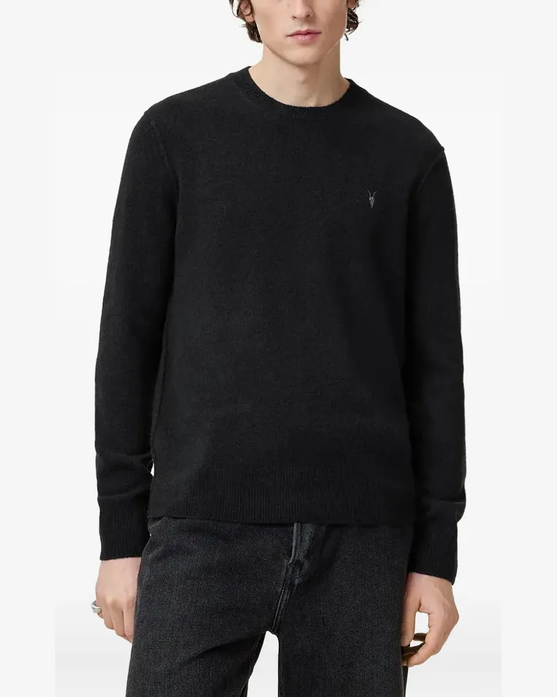 AllSaints Pullover mit Logo-Stickerei - Schwarz Schwarz