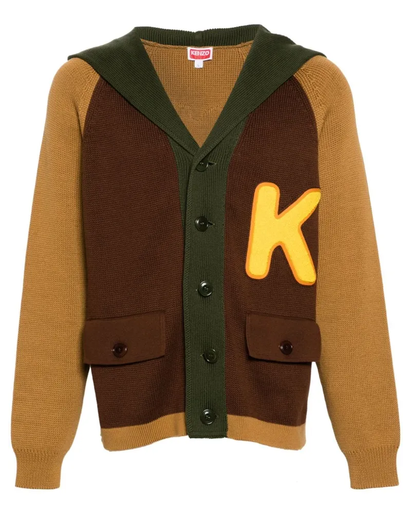 Kenzo Cardigan in Colour-Block-Optik - Braun Braun