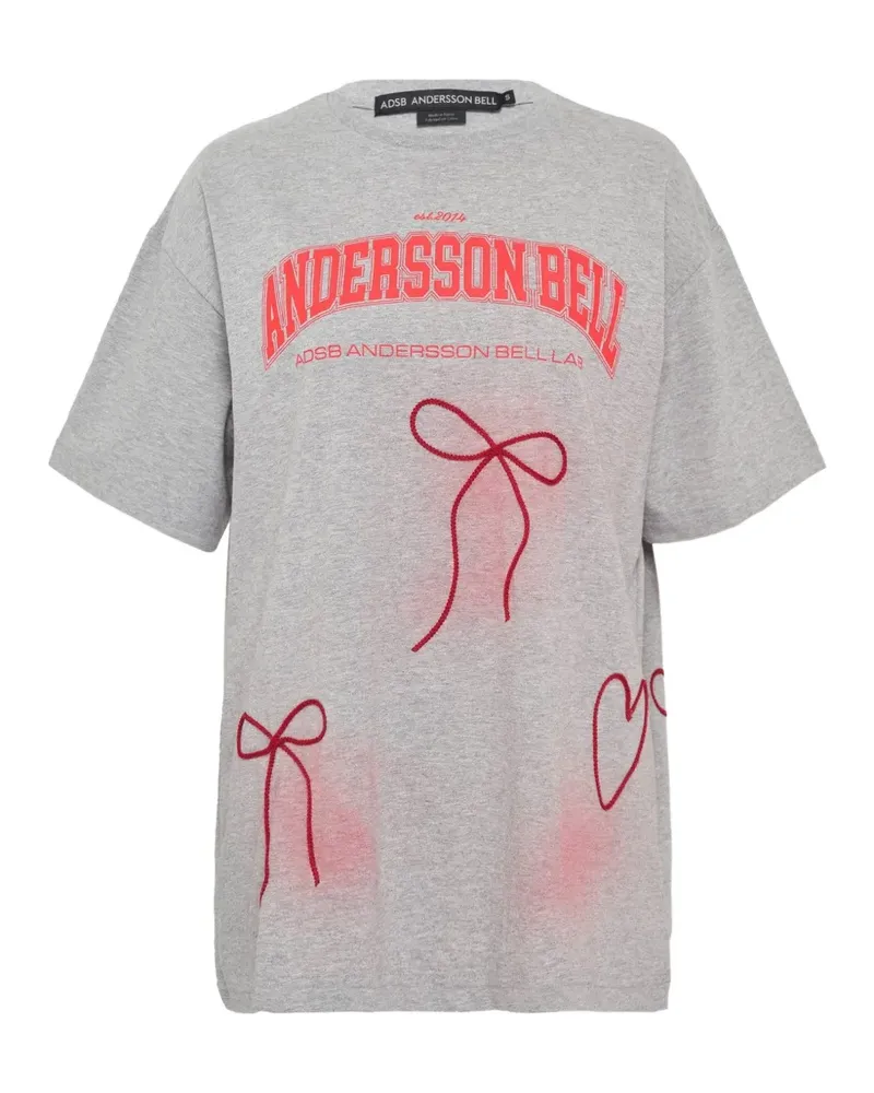 Andersson Bell Spray-T-Shirt mit Schleifenstickerei - Grau Grau