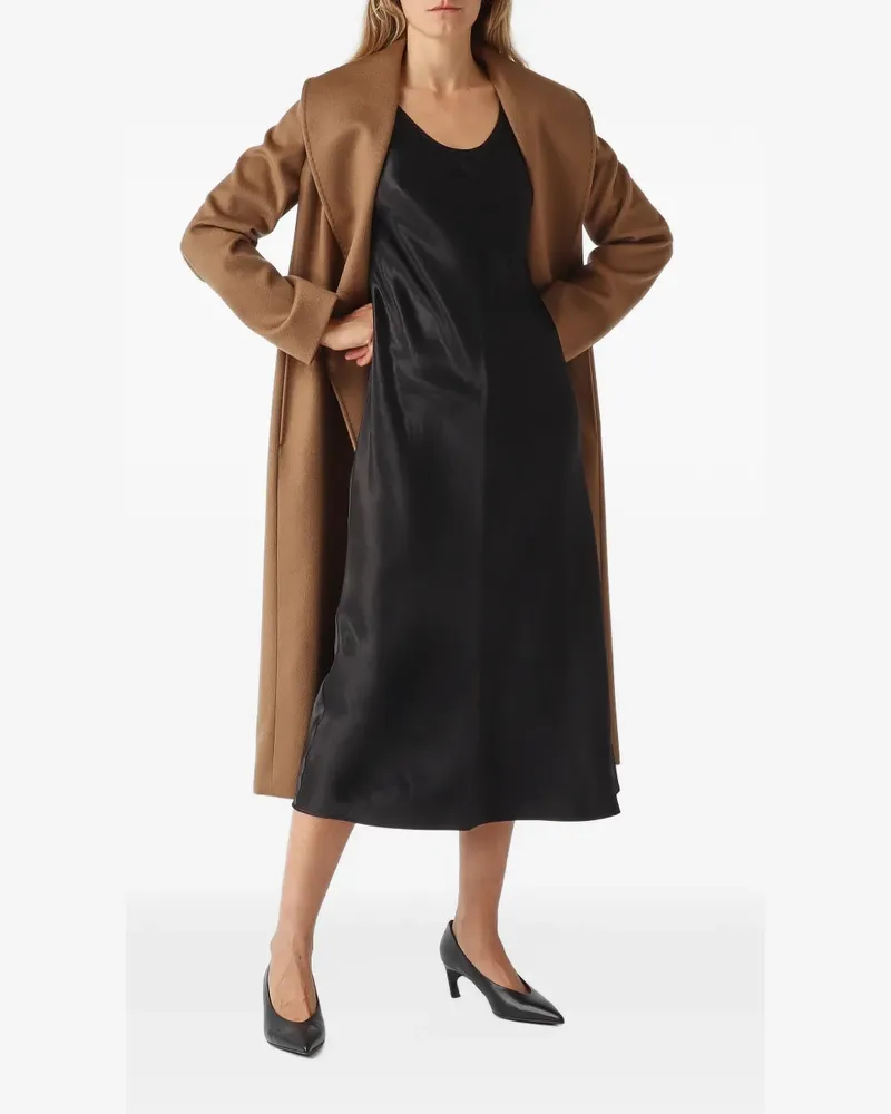 Max Mara Talete satin scoop-neck midi dress - Schwarz Schwarz