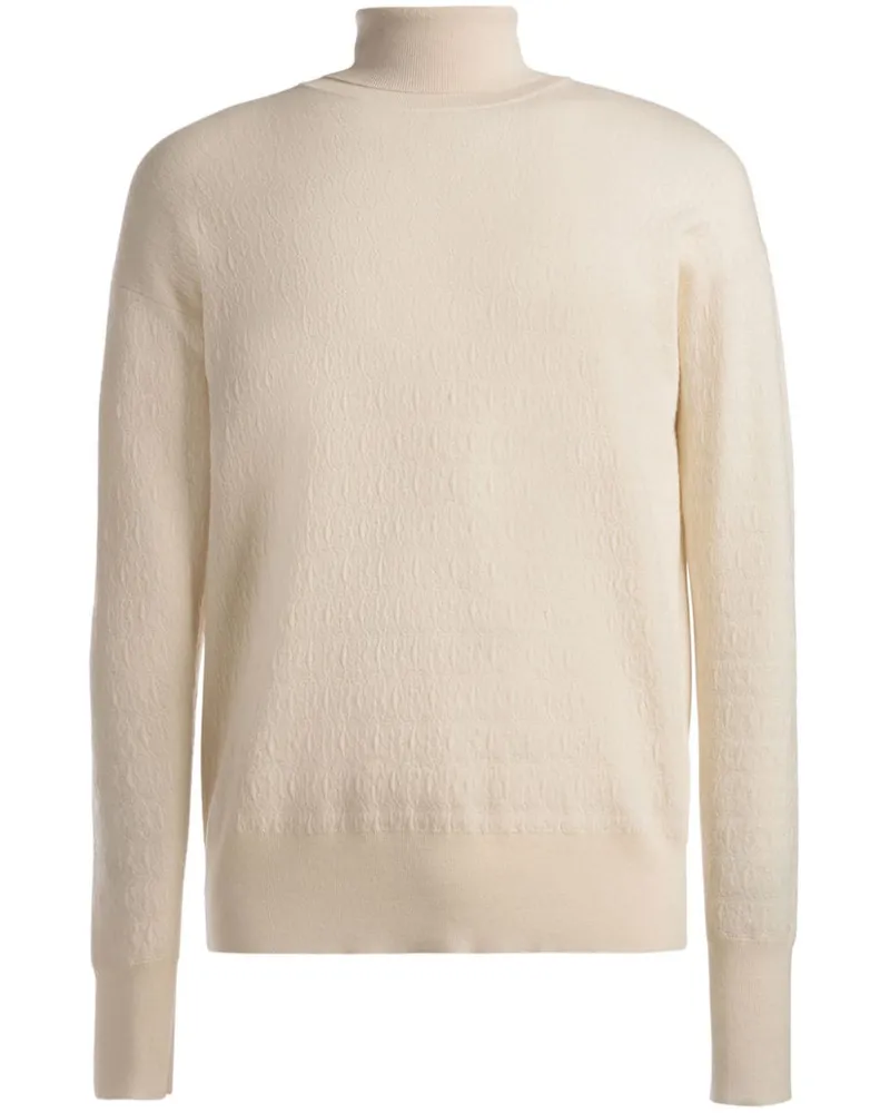 Bally Rollkragenpullover aus Jacquard Nude