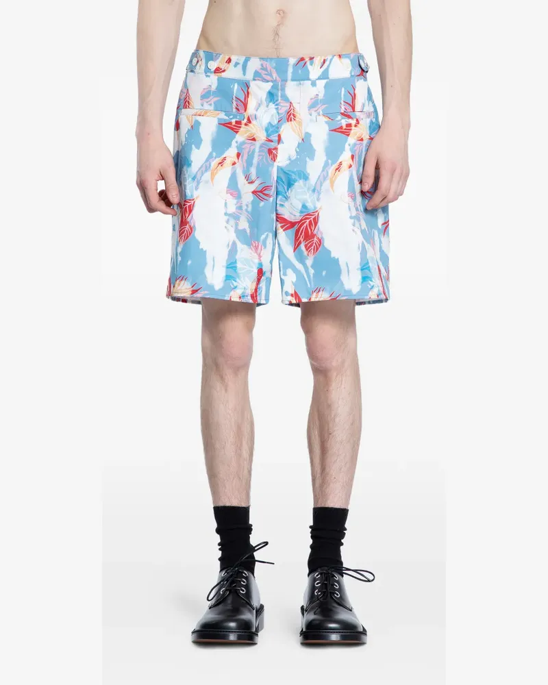 Alexander McQueen floral shorts - Blau Blau