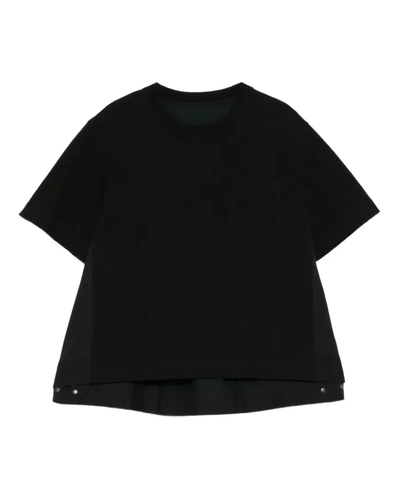 Sacai T-Shirt mit aufgesetzter Tasche - Schwarz Schwarz