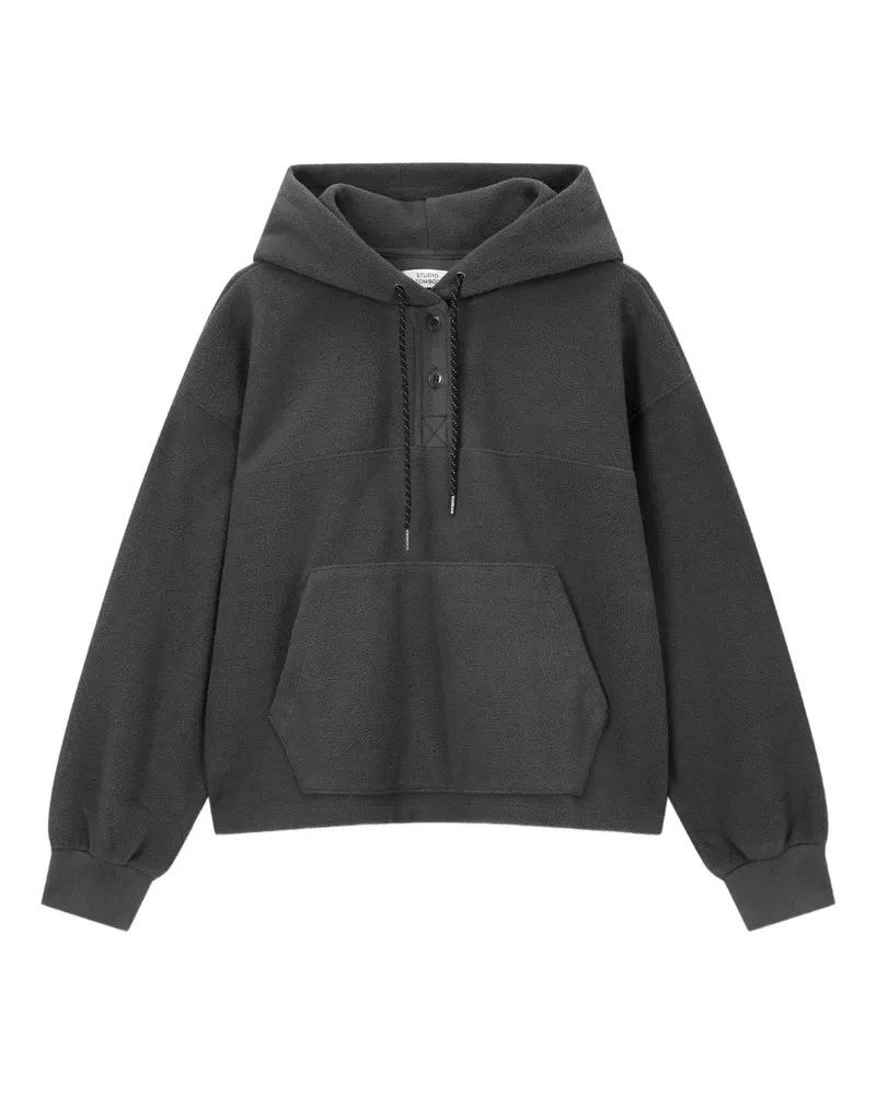 STUDIO TOMBOY fleece button-placket hoodie - Grau Grau