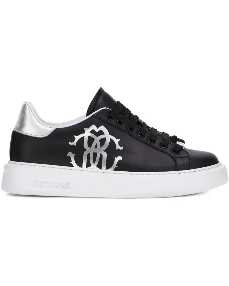 Roberto Cavalli Sneakers mit Mirror Snake-Print - Schwarz Schwarz