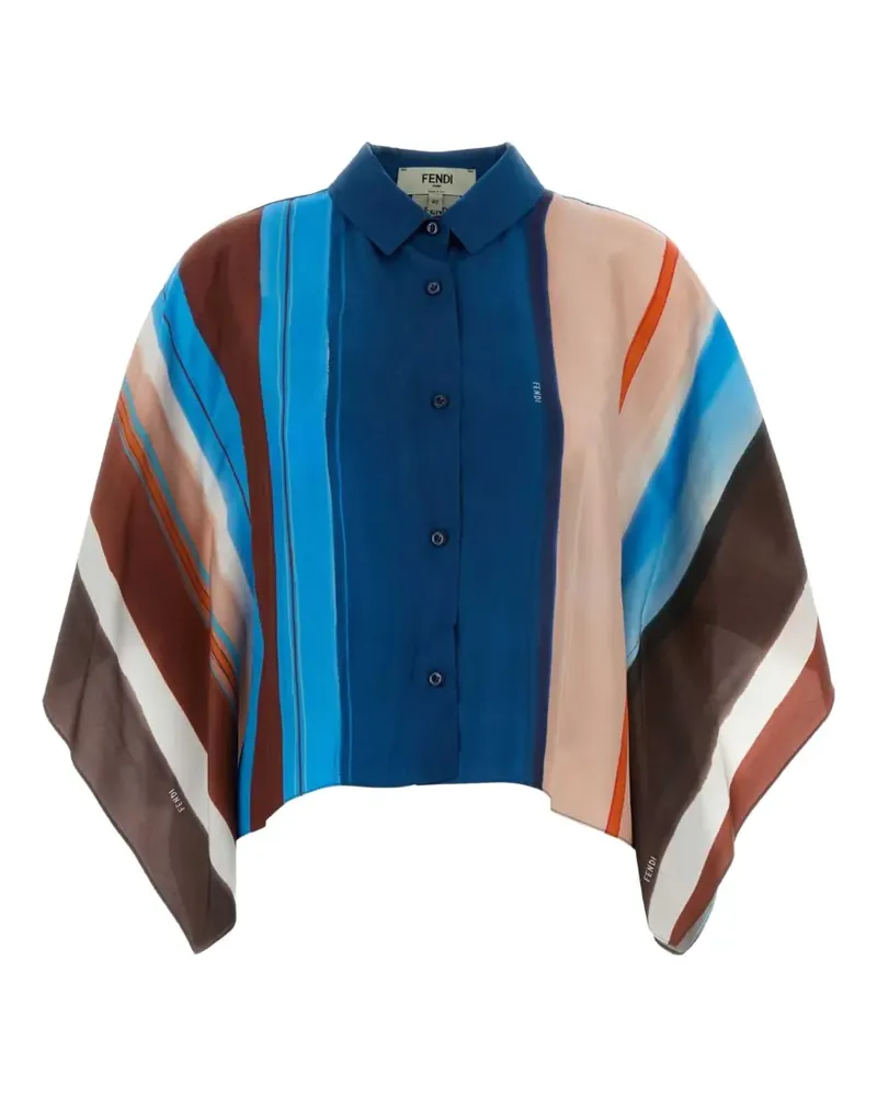Fendi striped cropped shirt - Blau Blau