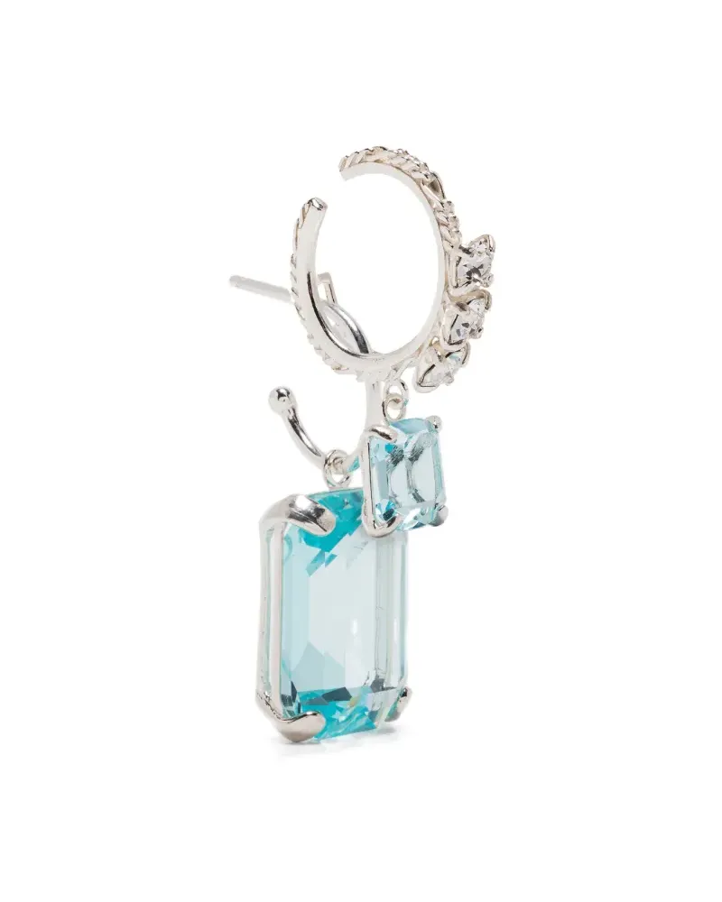 Wouters & Hendrix aquamarine crystal hoop earrings - Silber Silber
