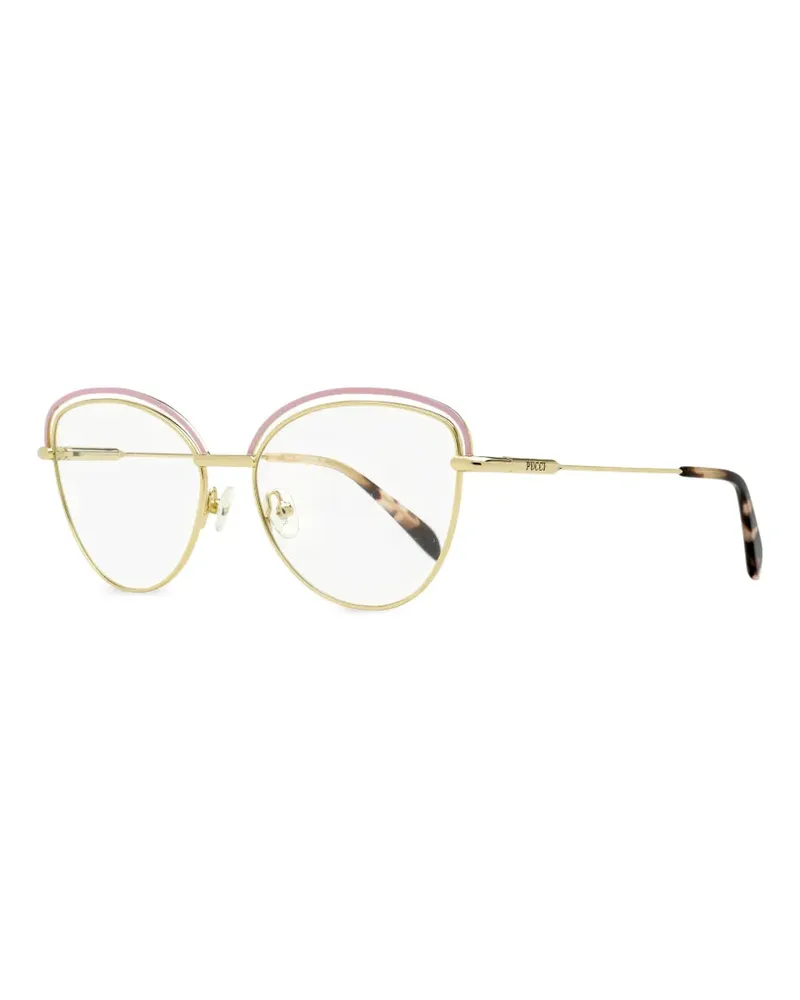 Emilio Pucci Butterfly-Brille mit Emaille-Detail - Gold Gold
